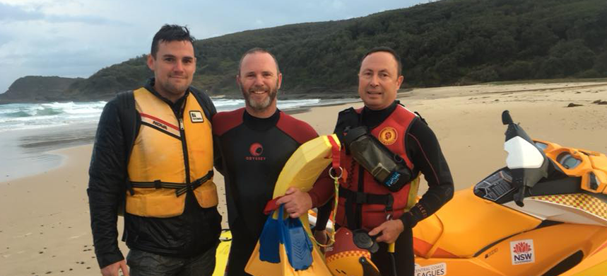 Jet Ski Operators With The Man They Rescued