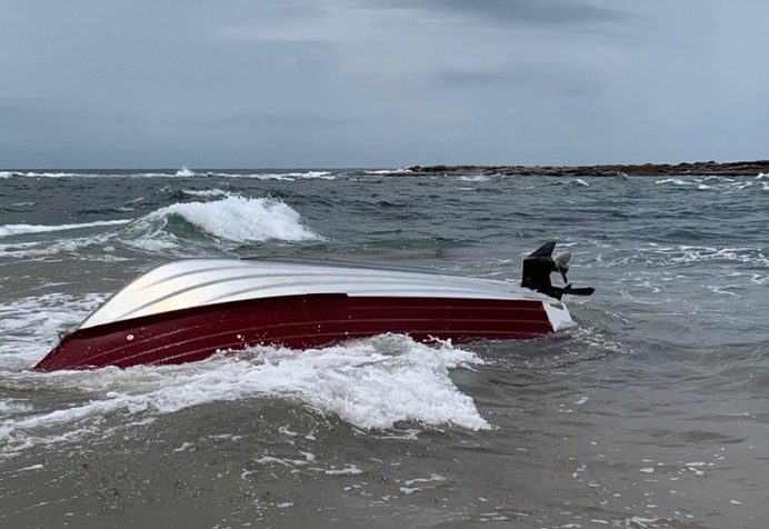 Long Reef capsized boat