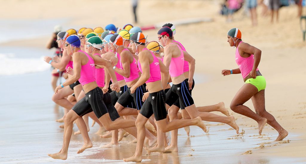 Athletes running