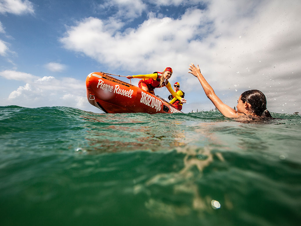 Lifesavers rescuing someone from the water