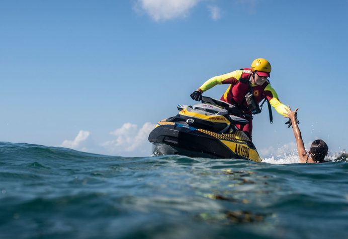 Lifesaver on a jet ski