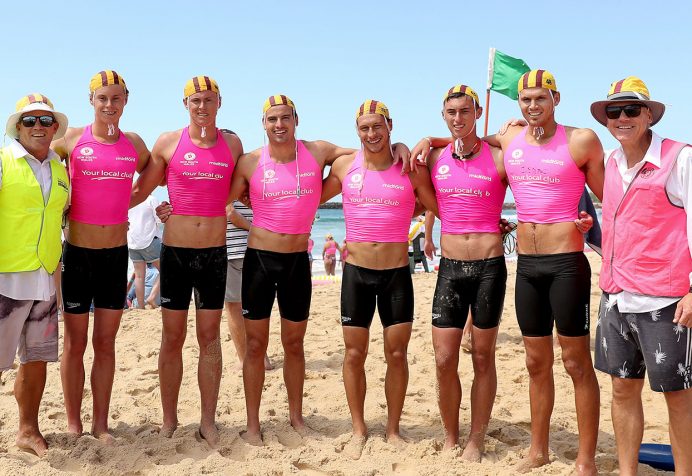 Group of competitors on the beach