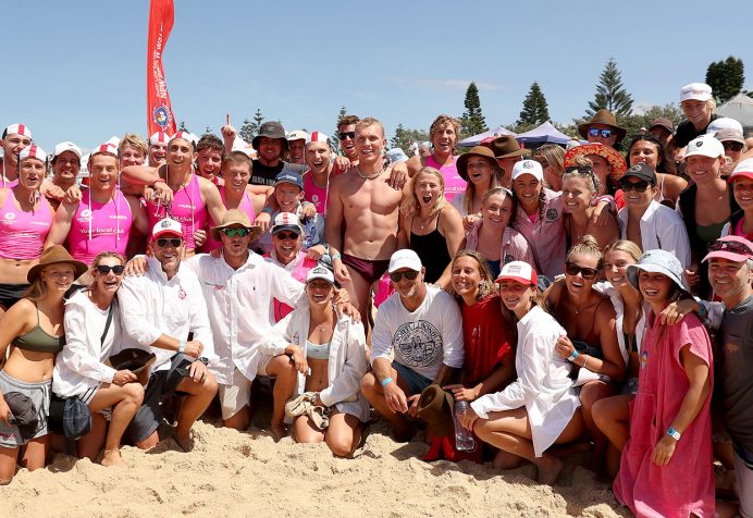 Surf club team on the beach