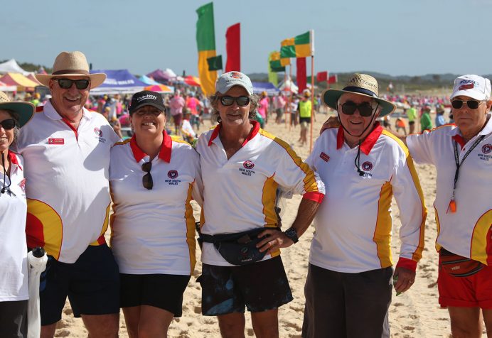 Officials on the beach