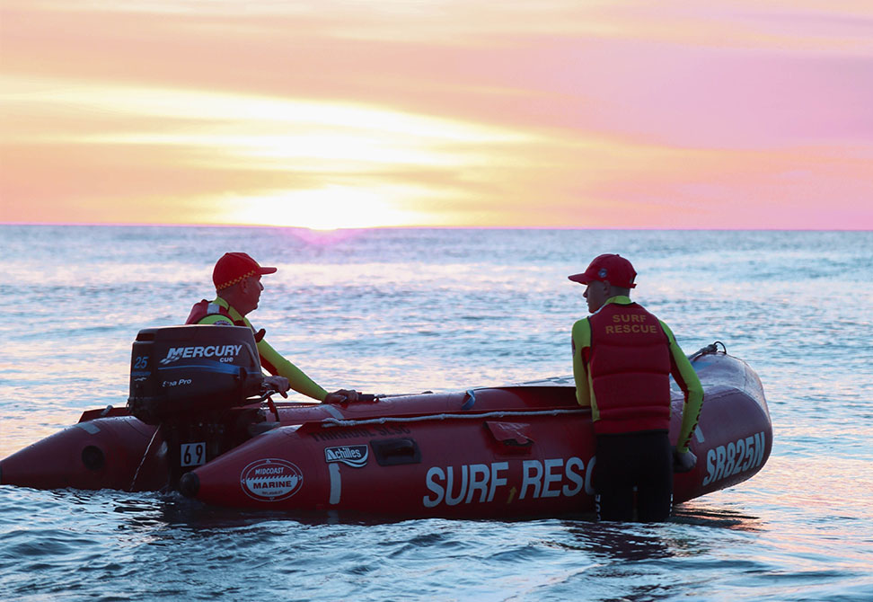 Two lifesavers getting into an IRB