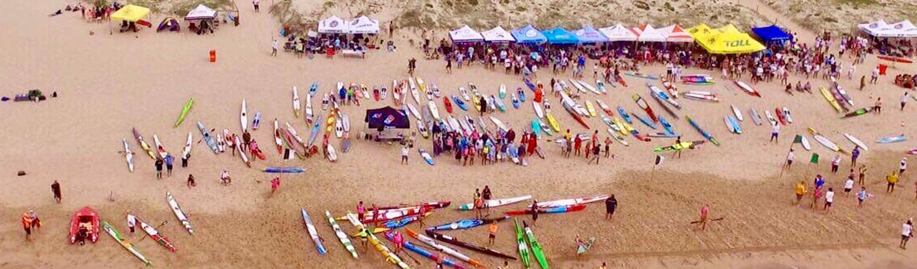 Aerial image of competition at Wanda SLSC